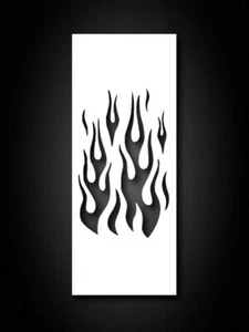 3x8 inch Custom fire Flames Stencil - Mylar plastic, Reusable, Craft & Art, New - Picture 1 of 1