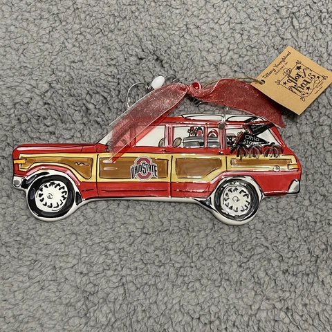 Ohio State Buckeyes Ornament Ceramic Plaque Wall Hanging Wagoneer Glory Haus Cover