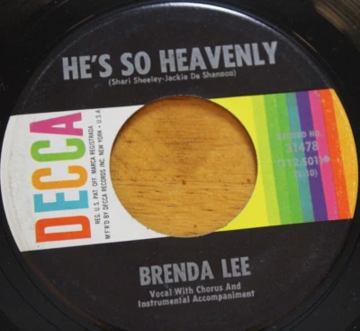 BRENDA LEE LOSING YOU / HE'S SO HEAVENLY 45RPM 7" JUKEBOX RECORD VG DECCA Foto 1 de 4