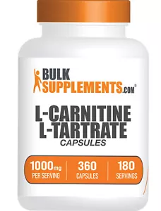 BulkSupplements L-Carnitina L-Tartrato 360 Cápsulas - 1000mg Por Por Porción - Imagen 1 de 6