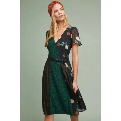 Vestido Anthropologie Moulinette Soeurs Clásico Manga Corta Azul Mujer Talla 10 Foto 1 de 4