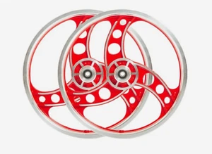 20” Alloy Red Mag Wheelset Hub + 16T Freewheel BMX Bike Rims XPEDITE - Picture 1 of 1