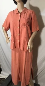 Abito vestito Erin London arancione 2 pezzi e giacca leggera giraffa elefante - Foto 1 di 12