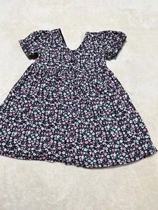 Janie And Jack Puff Short Sleeve Floral Button Girls Dress Size 3 - Picture 1 of 6