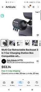 Multi Car Retractable Backseat 3 in 1 Car Charging Station Box Compatible wit... - Picture 1 of 4