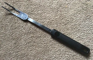 Vintage Ekco Meat Fork W/Black Plastic Handle Stainless USA Kitchen Utensil 12” - Picture 1 of 3