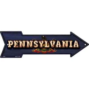 Pennsylvania Glühbirne Schriftzug 2,25"x8" Pfeilmagnet Kühlschrank Küche - Bild 1 von 1