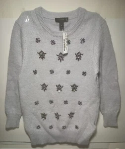 J Crew Crewcuts Girls' Crewneck Sweater in Sparkle Lavender US small. - Picture 1 of 2