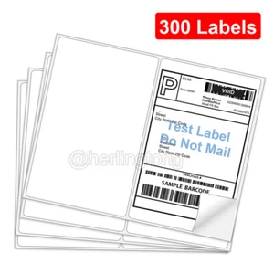 300 Selbstklebende 8,5" x 5,5" Versand Versandetiketten Halber Bogen Runde Ecke USA - Bild 1 von 5