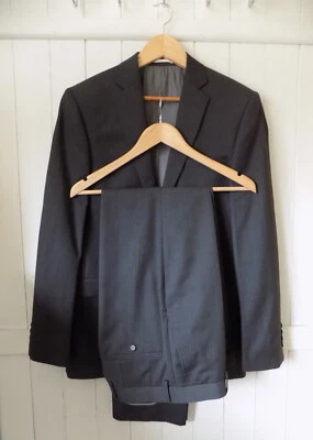 TRAJE DE HOMBRE CONEXIÓN FRANCESA GRIS MEZCLA DE LANA TALLA 36"L PECHO 30" CINTURA 33.5" PIERNA Foto 1 de 4