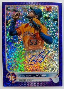 2022 TOPPS CHROME CHRISTIAN JAVIER PURPLE REFRACTOR AUTOGRAPH #93/299 - Picture 1 of 2