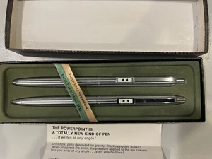 Papermate Slim Chrome Set Ballpoint Pen & 0.9 Pencil Made In Usa New In Box - Picture 1 of 4