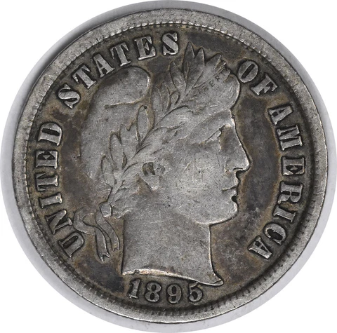 1895 Barber Silver Dime VF Uncertified #229 Cover