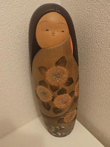 Vintage About 42 cm 16.5' 2.3 kg Aoki Ryoka Ryouka Wooden Sosaku Kokeshi Doll - Picture 1 of 24