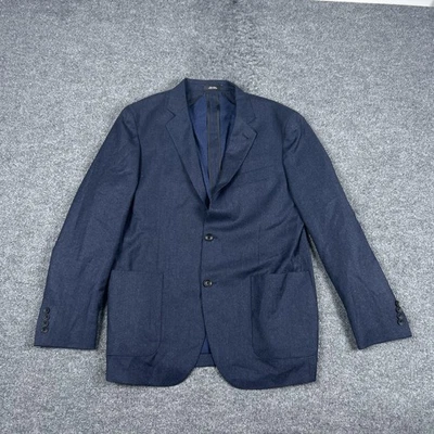 Nordstrom Blazer Mens 44R Blue Trim Fit Wool Cashmere Zignone Sport Coat Jacket - Image 1 of 4