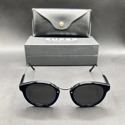 Очки солнцезащитные RetroSuperFuture 5HF черные Италия дисплей 47-23-145 с синими акцентами - Изображение 1 из 4