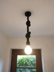 Deckenlampe Seil Hängeleuchte E27 'Leonardo' Schiffstau schwarz - Bild 1 von 3