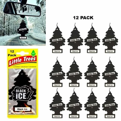 12 Little Trees Car Air Freshener Black Ice Scent Auto Fresh Home Hanging Office - Image 1 of 4