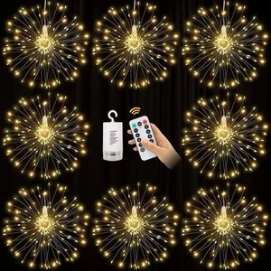 (4pcs) 120 LED Copper Wire Firework Lights with Remote – 8 Modes, Waterproof For - Picture 1 of 13