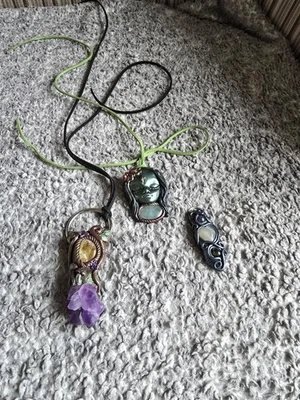 Crystal Neclaces X3- Witch Goddess-amethyst,citrine,aventurine,moonstone +others - Image 1 of 4