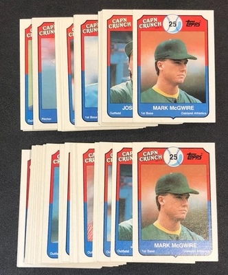 (2)x 1989 CAP'N CRUNCH Cereal Topps Béisbol Emisión de Comida Juegos de Tarjetas Coleccionables ¡RARO! Foto 1 de 4