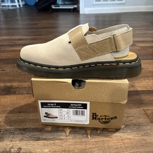 DR. MARTENS Jorge II Suede Slingback Mule Unisex Size M6/W7 Beige New In Box - Picture 1 of 8