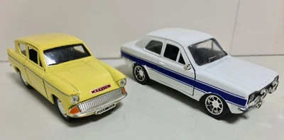 Saico 1/32 Ford Escort MK1 & Anglia 105E Pull Back Motors both work - Image 1 of 4