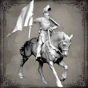 1/32 54mm Resin Model Kit Polish Medieval Horseman Knight Unpainted - Picture 1 of 3