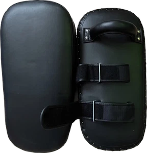 THAI KICK Pads - Black PVC - Sold as a Pair - MARTIAL ARTS PADS - Picture 1 of 2