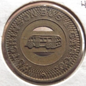 Hutchinson, KS 1948 autobús y cabina Co. Token de tránsito - Kansas Kansas. - Imagen 1 de 2