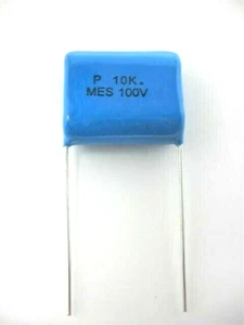 2X -10uf @ 100V 10% - Metalized Polyester Film - FILTERING/DECOUPLING/AUDIO #105 - Picture 1 of 2