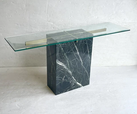 Postmodern designer marble brass and glass console table Artedi Cover
