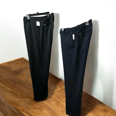 DKNY, Mulher, 2+Calças Formais $18 Cada, Azul/preto, Tamanho 8, Zíper, Pinos.! - Imagem 1 de 4