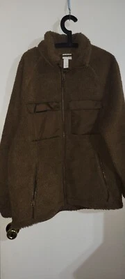 H & M шерпа пальто куртка Sz L коричневый мужской  - Изображение 1 из 4