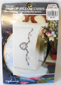 Vogart Embroidery Or Paint Stamped Pillowcases Corn Flowers 70201 Cottage Core - Picture 1 of 3