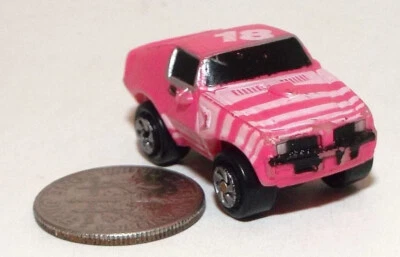 Small Micro Machine 1973 Pontiac Trans Am in Pink with White Trim Number 18 - Image 1 of 4