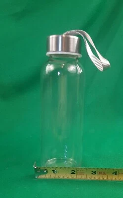 Garrafas de água de vidro com aço inoxidável, tampas de vedação 10 oz alça de transporte - Imagem 1 de 3