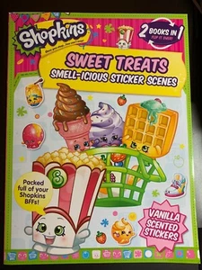 SHOPKINS SWEET TREATS 2 BOOKS IN 1, SCENTED STICKERS FOR ACTIVITY SCENES! GIRLS - Imagen 1 de 4