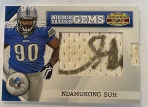 2010 Gridiron Gear Rookie Gems JERSEY/AUTOGRAPH Ndamukong Suh/196 Detroit Lions