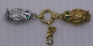 JOAN RIVERS NOAHS ARCHE JUWELENBESETZTES AUGE EULE CHARM PAAR mit VERLÄNGERERN, ANFÜHRERN, SCHMUCK - Bild 1 von 2