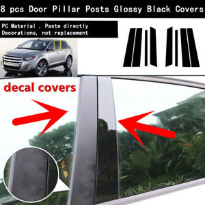Fit For 2007-2014 Ford Edge Lincoln MKX 8 PC Gloss Door Pillar Cover Trim Posts