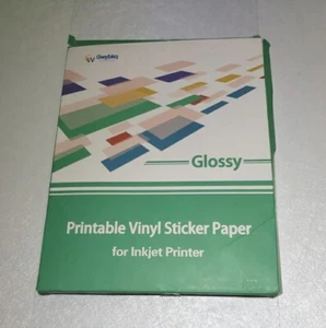 Gwybkq Sticker Paper Printable Vinyl for Inkjet Printer, 50 Sheets White Glossy - Picture 1 of 3
