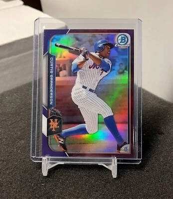 Curtis Granderson 2015 Bowman Chrome 82 NY Mets purple refractor 155/250 - Image 1 of 2