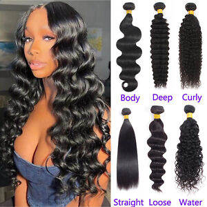 10A Human Hair Bundles Straight Body Wave Loose Deep Curly Water Wave Remy Hair