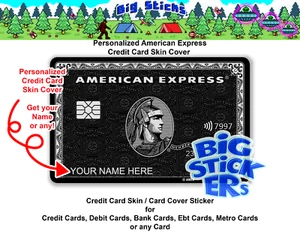 American Expresss Negro AMEXX Tarjeta de Crédito INTELIGENTE Pegatina Recubrimiento Envoltura - Imagen 1 de 17