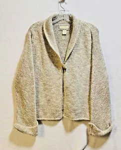 Mira Flores 100% Alpaca Thick Knit Toggle Button Sweater Cardigan VTG Sz. Large - Picture 1 of 8