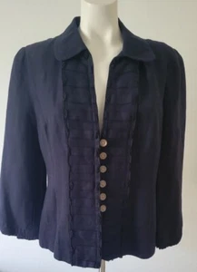Vintage Emma James Women's Linen Jacket Size 10 Front Pleats~Very Sweet - Picture 1 of 7