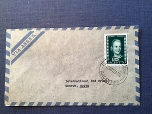 Argentina 1952 RED CROSS cover per air mail to Geneva with 1,50P Eva Peron - Picture 1 of 3
