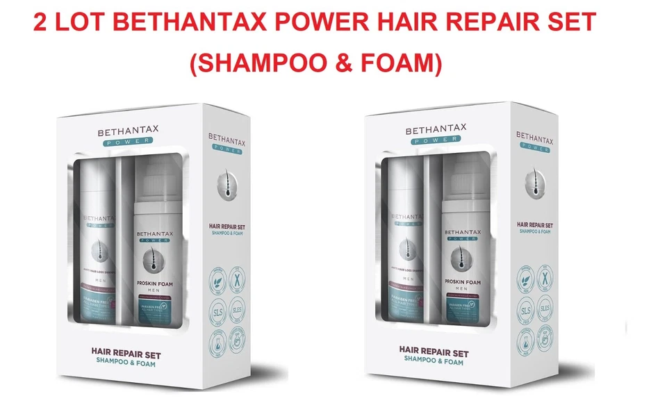 LOTE de 2 Set de Reparación Capilar Bethantax Power (Juego de Champú y Espuma) (NUEVO) Foto 1 de 1