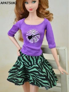 Blue Zebra Causal Dress For 11.5" Dolls Short Dress For 1/6 BJD Doll Clothes - Picture 1 of 2
